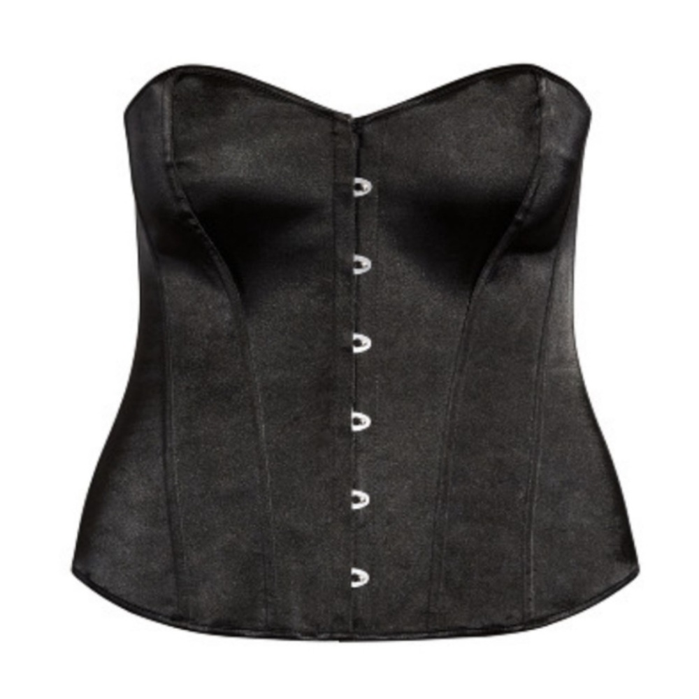 City Chic Black Satin Corset Lingerie Halloween